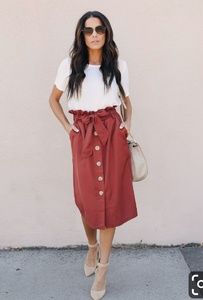 NWT Vici Collection button down brick midi skirt